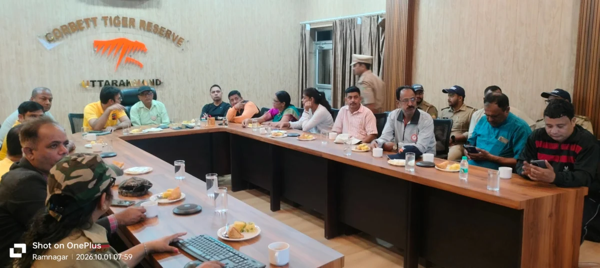 कार्बेट टाइगर रिजर्व में वन्यप्राणी सप्ताह-2026 के अंतर्गत संकल्प बैनर, जन-जागरूकता साइकिलथॉन एवं वन्यजीव कोरीडोर संरक्षण पर चर्चा कार्यक्रम आयोजित