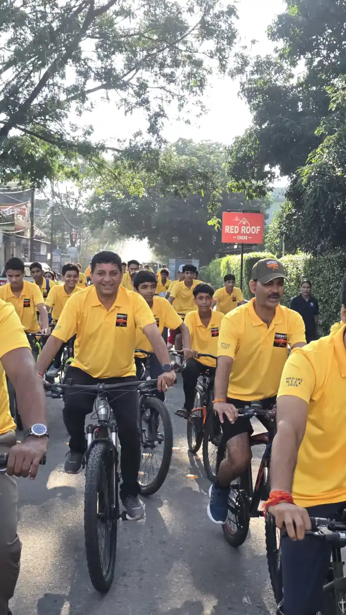 कार्बेट टाइगर रिजर्व में वन्यप्राणी सप्ताह-2026 के अंतर्गत संकल्प बैनर, जन-जागरूकता साइकिलथॉन एवं वन्यजीव कोरीडोर संरक्षण पर चर्चा कार्यक्रम आयोजित