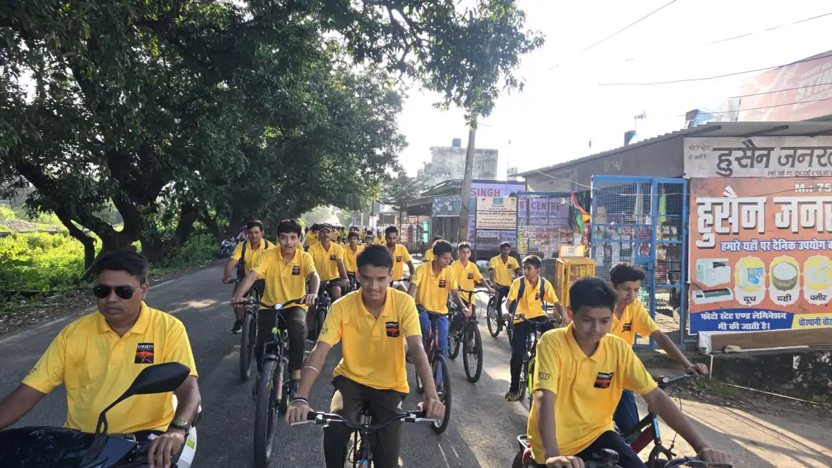 कार्बेट टाइगर रिजर्व में वन्यप्राणी सप्ताह-2026 के अंतर्गत संकल्प बैनर, जन-जागरूकता साइकिलथॉन एवं वन्यजीव कोरीडोर संरक्षण पर चर्चा कार्यक्रम आयोजित